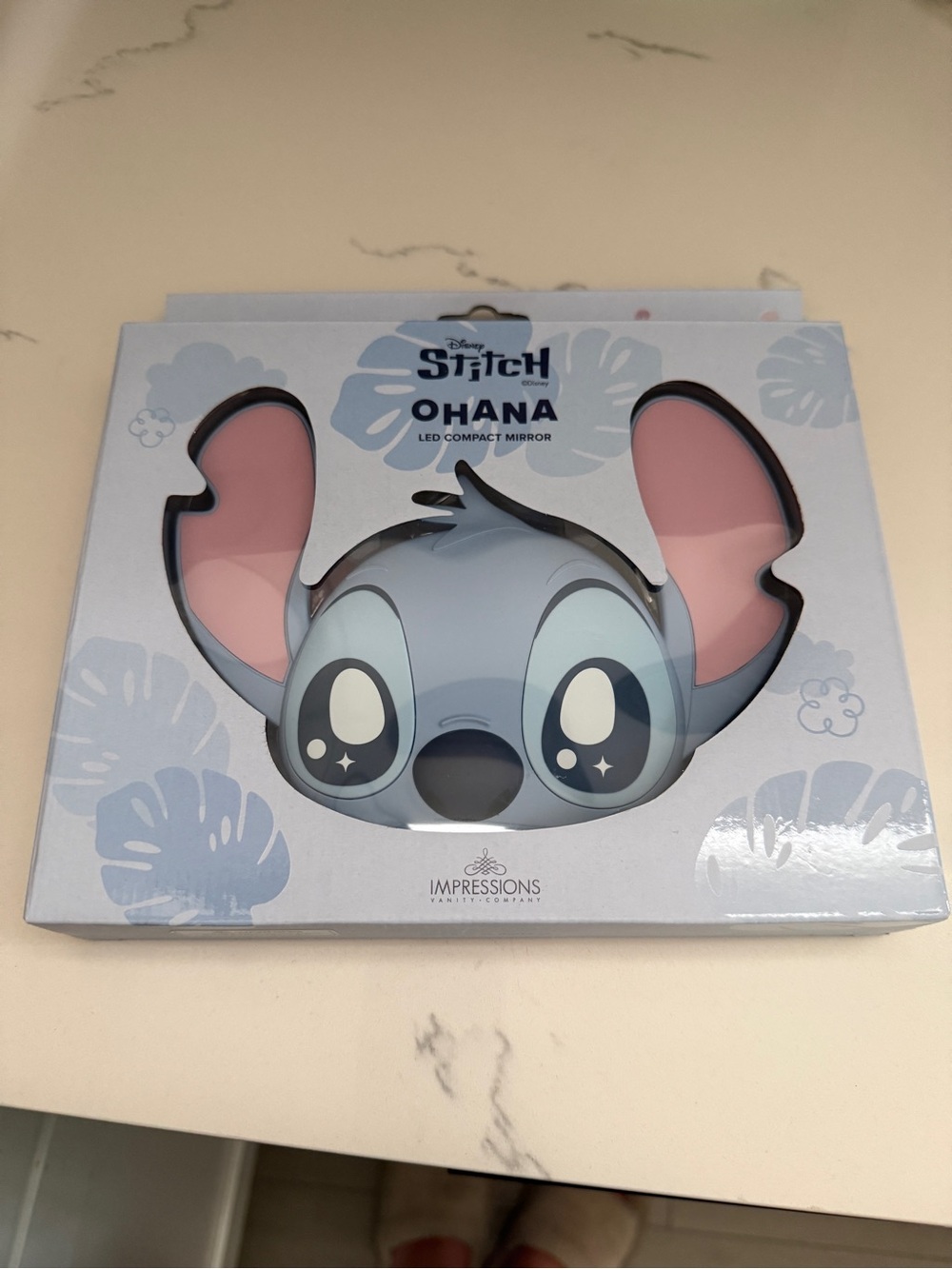 Disney Stitch Ohana LED Compact Mirror - Light Blue and Pink Accents